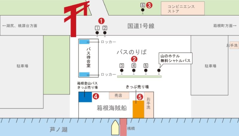 元箱根港 駅構内 周辺図 箱根ナビ