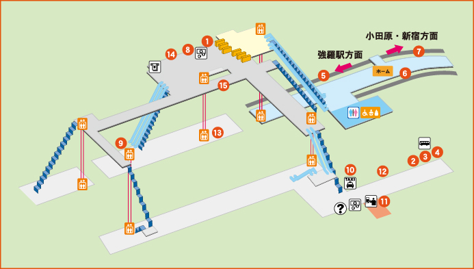 箱根湯本駅 駅構内 周辺図 箱根ナビ 箱根湯本駅 駅構内 周辺図 箱根ナビ