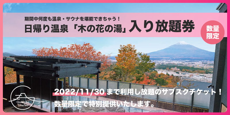 リターン品例日帰り温泉「木の花の湯」の利用券