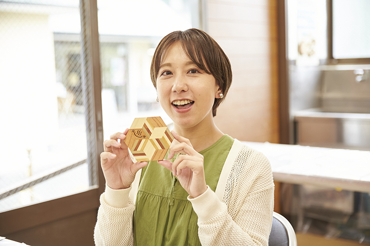 寄木体験完成